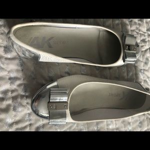 White Silver Anne Klein Flats